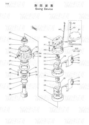 Aanpassingen in kleuren Swing Drive Eenheden voor graafmachines Bolt op installatie Catalogus 9097683 EX60-1