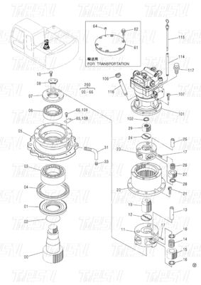 Bolt On Steel Planetary Excavator Swing Gearbox Drive Catalogus 9196343 ZX120
