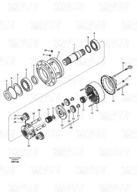 Houten doos Verpakking VOE14619955 VOE14630401 EC360B Swing Drive Catalogus voor graafmachines met zwarte kleur