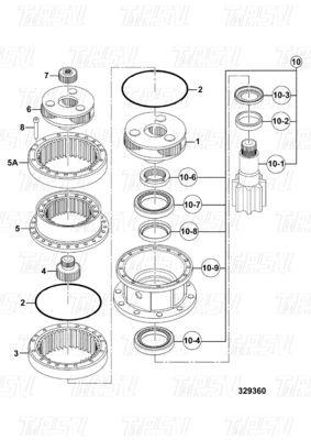 Op maat gesneden bout op JRC0007 JS220 graafmachine Swing Drive Catalogus In Stock