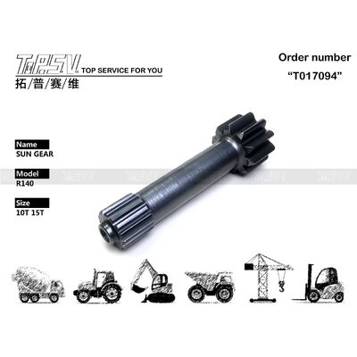 R140 Graafmachine Reizen 1 Stage Sun Gear Onderdelen voor Travel Drive Graafmachine Reserveonderdelen