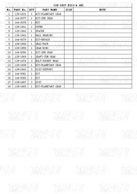 Catalogus 128-1827 Steel CATERPILLER Graafmachine eind aandrijving Motor E312A