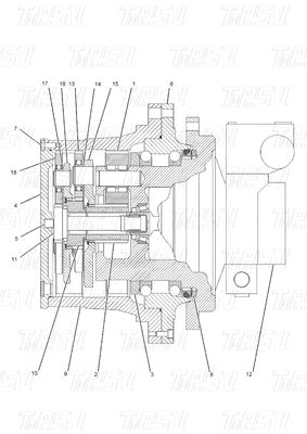 Catalogus 128-1827 Steel CATERPILLER Graafmachine eind aandrijving Motor E312A