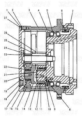 114-1466 Heavy Duty Steel Excavator Travel Drive Versnellingsbak met boort op installatie Catalogus E312B