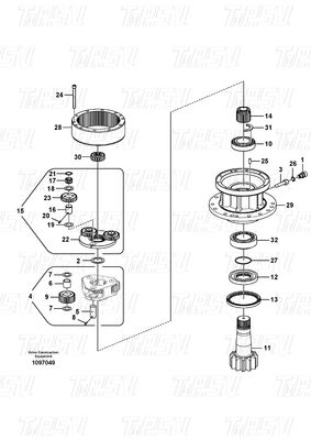 EC140B Planetary Swing Reducer voor graafmachine voor Volvo Catalog VOE14507900
