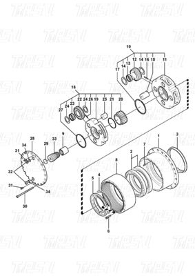 VOE14528733 Custom Color Steel Excavator Planetary Final Drive Reducer Catalog met boortje bij installatie EC210B