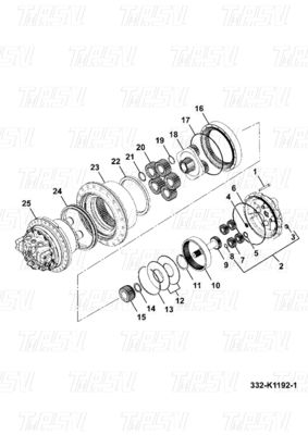 JS200 Stalen graafmachine Eind aandrijving Reis aandrijving Motor Catalogus 332/K1192