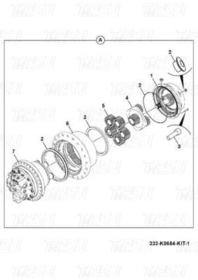 333/K0684 Steel Excavator Travel Gearbox Met Hydraulische Travel Motor Drive JS200 Catalogus