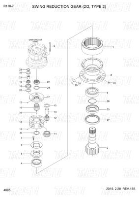 Aanpasbare kleur graafmachine slot aandrijving motor R110-7 39N4-12100 catalogus