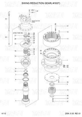 R210-7 Hyundai Graafmachine Swing Gear Box Catalogus 31N6-10150 Planetaire reducer