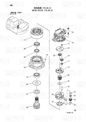Hydraulische schommelmotor aandrijving graafmachine schommel aandrijving catalogus 4445648 4470057 ZX70
