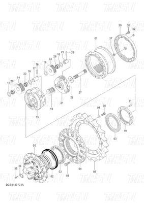 OEM-excavatoronderdelen Planetary Reducer Drive Catalog Systems voor machines / energie / mijnbouw 9180731 ZX120