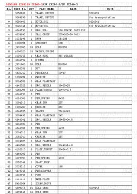 9250188 9269199 Aangepaste kleuren ZX200-3 Graafmachine Reis Final Drive Catalogus Motor Drive
