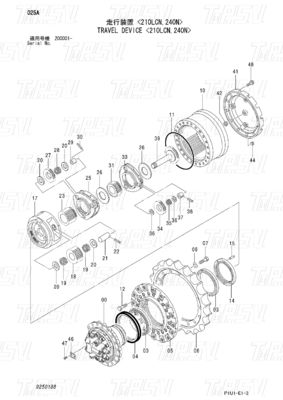 9250188 9269199 Aangepaste kleuren ZX200-3 Graafmachine Reis Final Drive Catalogus Motor Drive