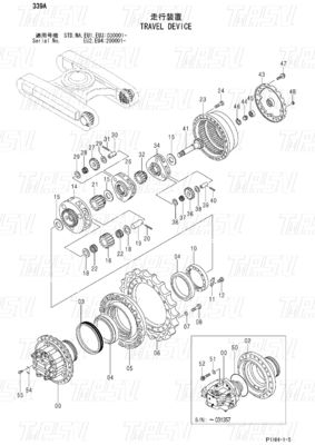 Graafmachine zwart ZX330 ZX350 ZX360 ZX370 Reismotor Catalogus Hydraulische aandrijving Eenheid 9190221 9190222 9212584 9232360