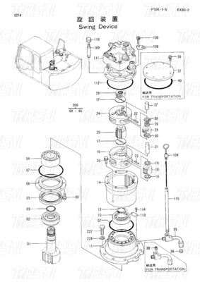 9118328 EX60-3 Graafmachine Swing Drive Catalogus Motoronderdelen met planetary gear reducer