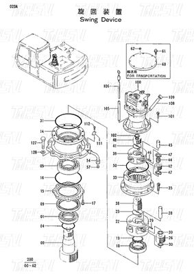 9111265 Heavy Duty EX120-2 Graafmachine Swing Drive Catalogus Systeem Hydraulische motor