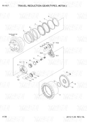 Aanpasbare XKAY-01867 R110-7 Excavator Travel Drive met Planetary Reducer en Bolt on System