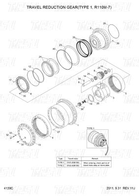 Bolt op XKAH-00901 R110M-7 Graafmachine Travel Drive Catalog Motor voor snelle en handige installatie