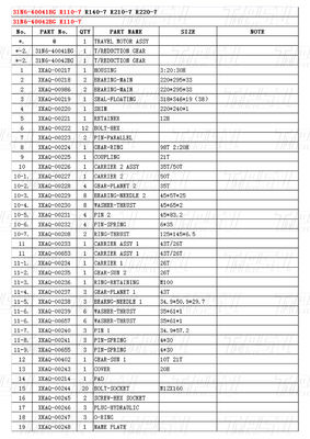 Bolt op 31N6-40041BG 31N6-40042BG R110M-7 Excavator Travel Drive Catalog met planetaire reducer