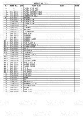31Q6-40020 31Q6-40021 31Q6-40022 Energie-mijnbouw R220-9 Graafmachine Reisaandrijving Motor Catalogus