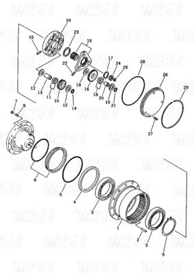 20N-60-41205 20N-60-31200 Bolt op PC15-1 Graafmachine Eindrijving met Planetaire Reducer