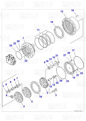 Hydraulische graafmachine Swing motor Reis aandrijving motor