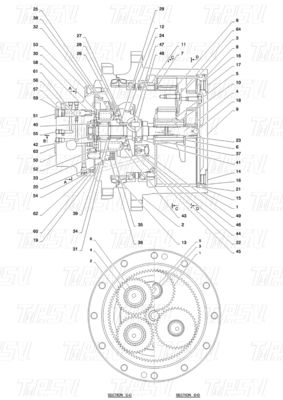 Afhankelijk van het model PY53D00004F1 SK55 Excavator Travel Drive Catalog
