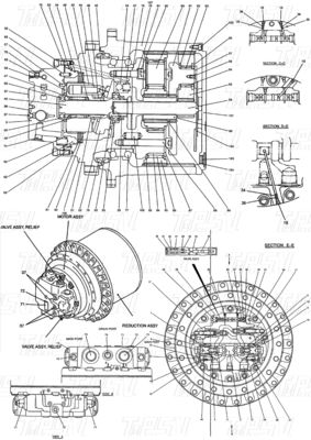 Installatie Bolt-on LQ15V00007F2 Excavator Travel Drive Catalogus varieert naar model