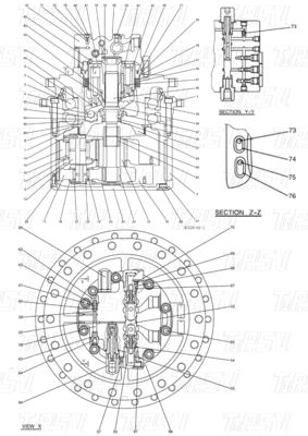 Zwarte kleur LC15V00026F1 SK350-8 Excavator Final Drive Catalogue Parts for Performance