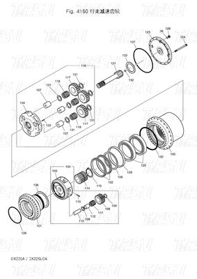 Zwaar staal K9007404 170402-00028 DX225 Graafmachine Reis aandrijving Catalogus Graafmachine Reismotor