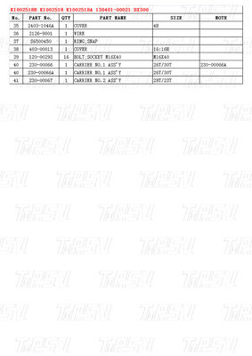 K1002518B K1002518 K1002518A 130401-00021 DX300 Graafmachine Swing Drive Catalogus met verschillende graafmachine modellen Capaciteiten