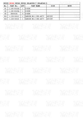 K1003134 DX300 Excavator Travel Drive Catalog Bolt On Steel Assemblies met planetaire reducers