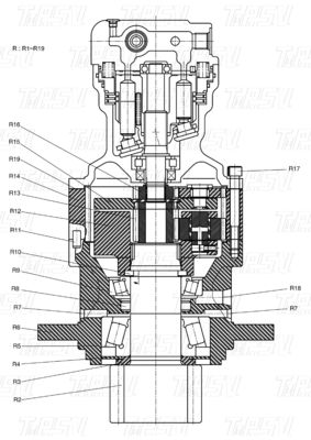 K1045875 DH80 Graafmachine Swing Drives Catalogus Aanpasbare kleuren