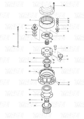 404-00062 DH150-7 Graafmachine Swing Drive Catalogus Motoren voor meerdere merken en modellen