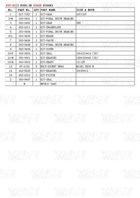 452-6213 E306E Excavator Travel Drive Catalogus Bolt-on