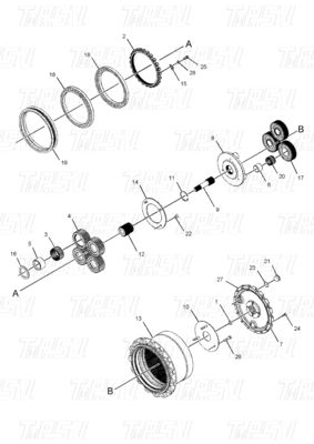 E312C Swing en Travel Drive van graafmachines Motor- en reductiemonteercatalogus