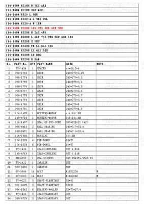 Economisch staal 114-1484 E320B Graafmachine Reis aandrijving Catalogus Motor aandrijving voor energie/mijnbouw