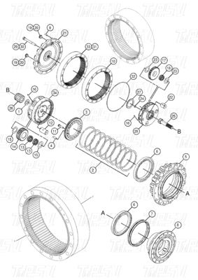 OEM-staal 227-6949 296-6299 353-0611 523-0574 353-0615 E320D Graafmachine Reisdrive Catalogus Versnellingsbak Montage