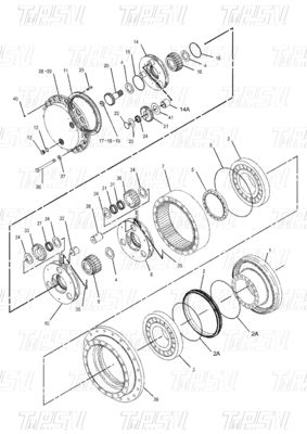191-2682 E325C Graafmachine Reisaandrijving Catalogus Assemblages Zwart staal Hydraulische motor Terug te bouwen