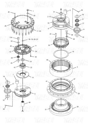 Hydraulische 296-6218 E336D Graafmachine Reis aandrijvingen Catalogus voor graafmachines met boor op de installatie