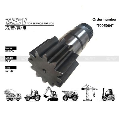 Hoogprecisie Andere ZX55 graafmachine Swing Pinion Reducer-onderdelen met warmtebehandeling en stalen materiaal