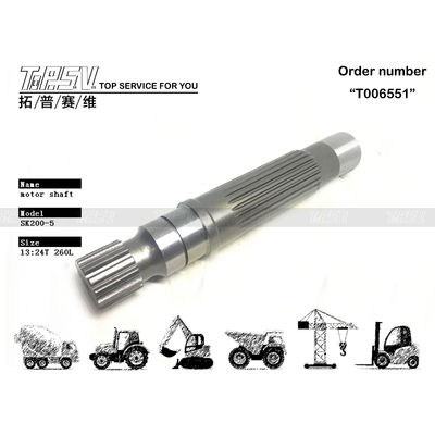 YN15V00003S009 Zwarte Hydraulische Pomp SK200-5 Graafmachine Reizen Motor Shaft Onderdelen Hoge duurzaamheid