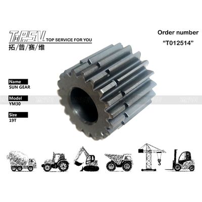 High Precision YM30 Excavator Travel 2 Stage Sun Gear voor zware machines in zwarte afwerking