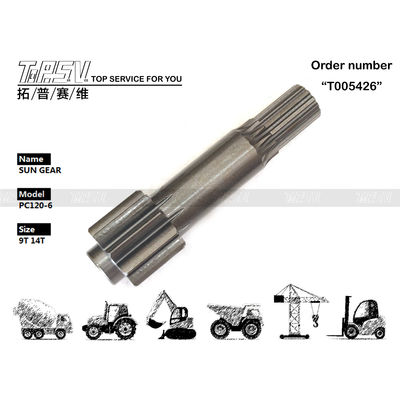 Zwarte kleur PC120-6 Excavator Travel 1 Stage Sun Gear Parts for Transport Packaging