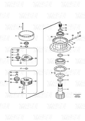 Good price Verminderaar van het planetary gear van staal Swing Catalogus voor machine-reparatieshops VOE14566202 EC240B online