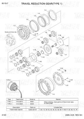 Good price Catalogus Graafmachine Eindrijving Planetaire reducer 10 ton Zwart XJDG-00001 R110-7 online