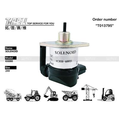 Good price Elektrische onderdelen voor excavatoren, DC 24V brandstofstop-solenoïde 1C010-60015 KX080 online
