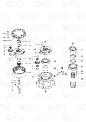 Good price 099-3553 E200B Katalogus van delen van graafmachines met schommeldrijving voor schommelmotoren online