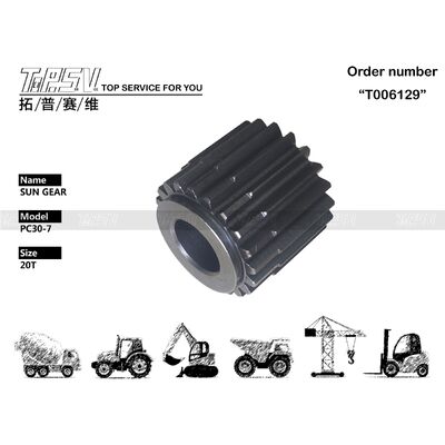FUFRP-1159-08 PC30-7 High Precision Excavator Travel 2 Stage Sun Gear In Zwart